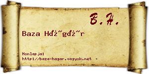Baza Hágár névjegykártya